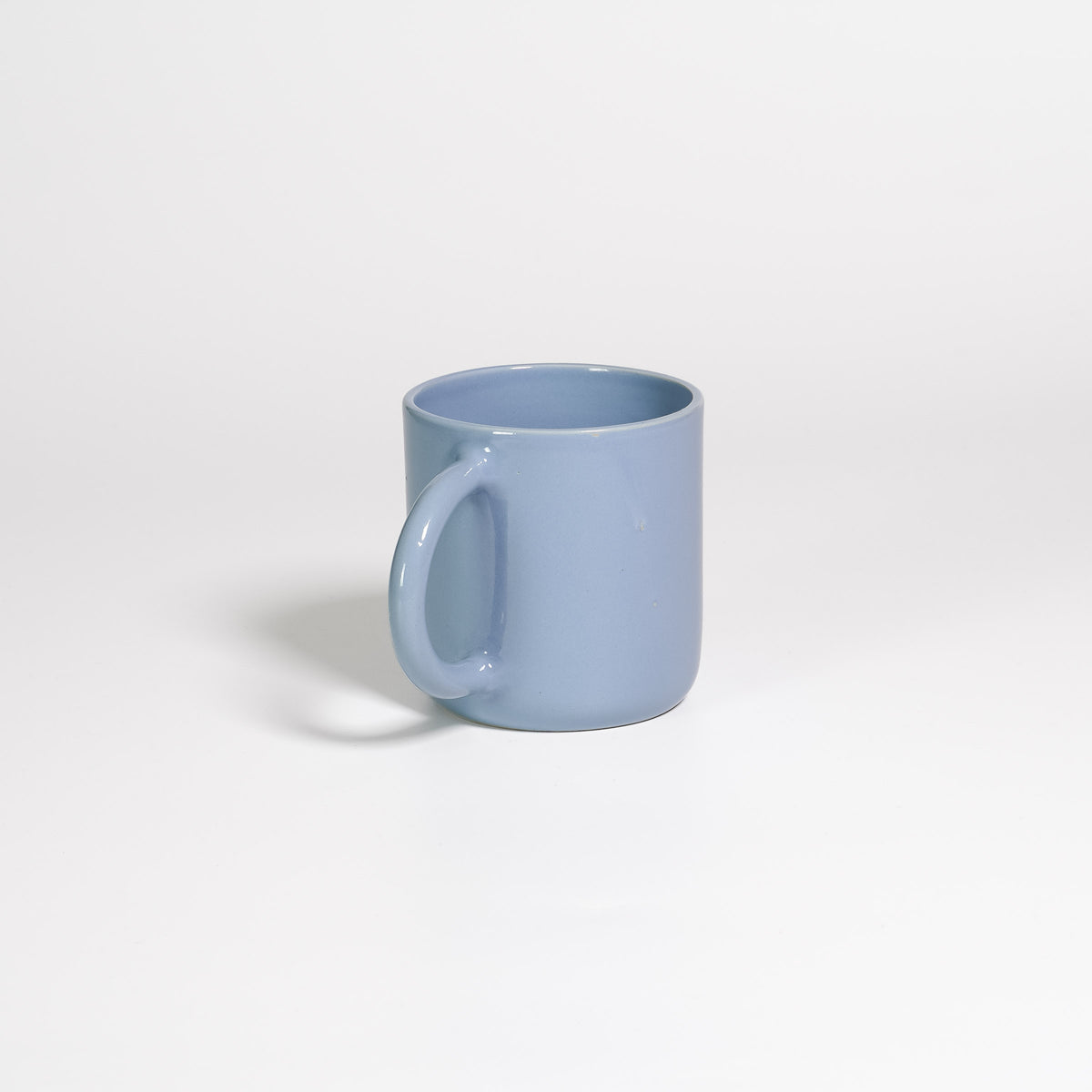 Coffee Mug Large Iceblue, handled stoneware mug with glossy ice blue glaze, handle to the left