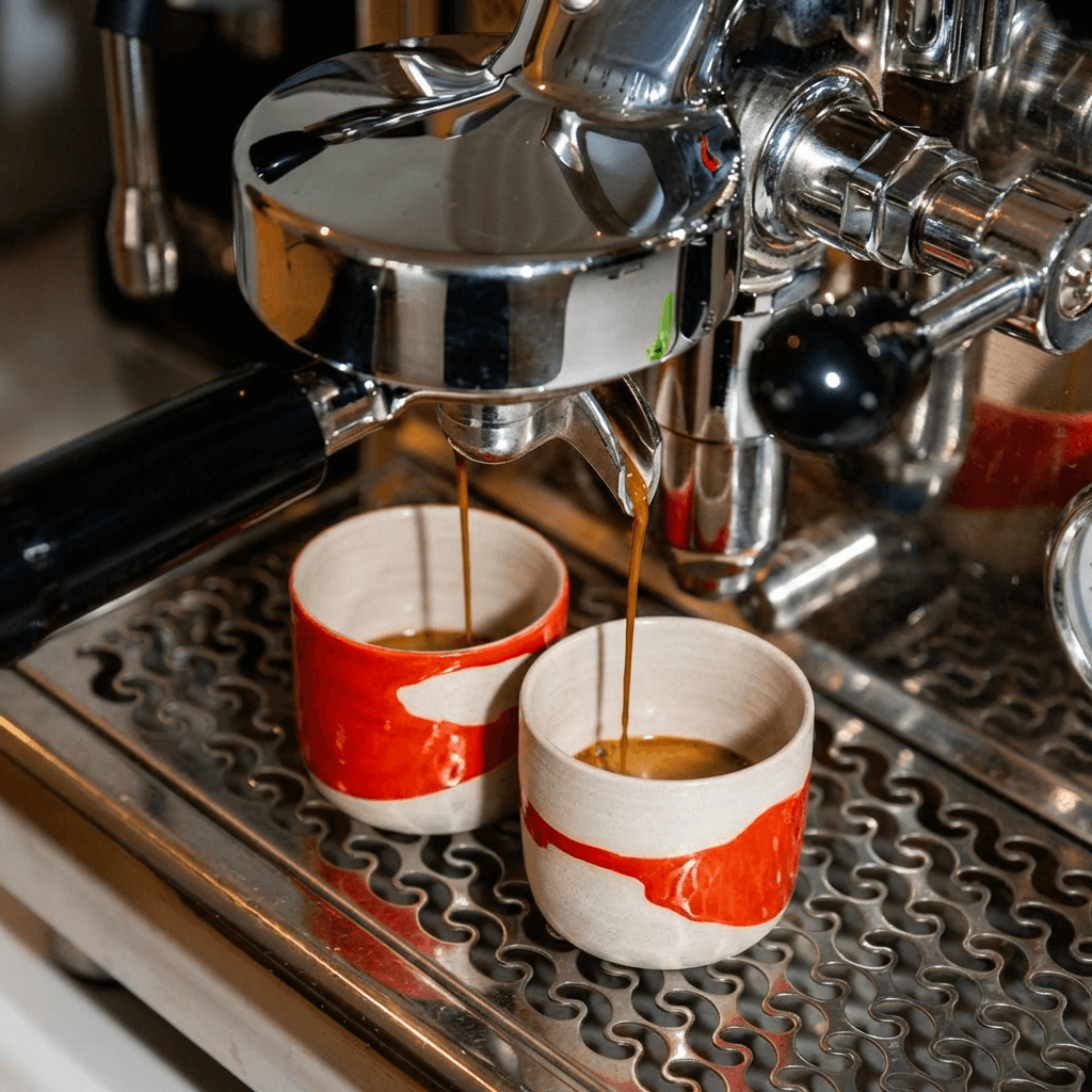 Set of 4 - Espresso Cup - Splash Red