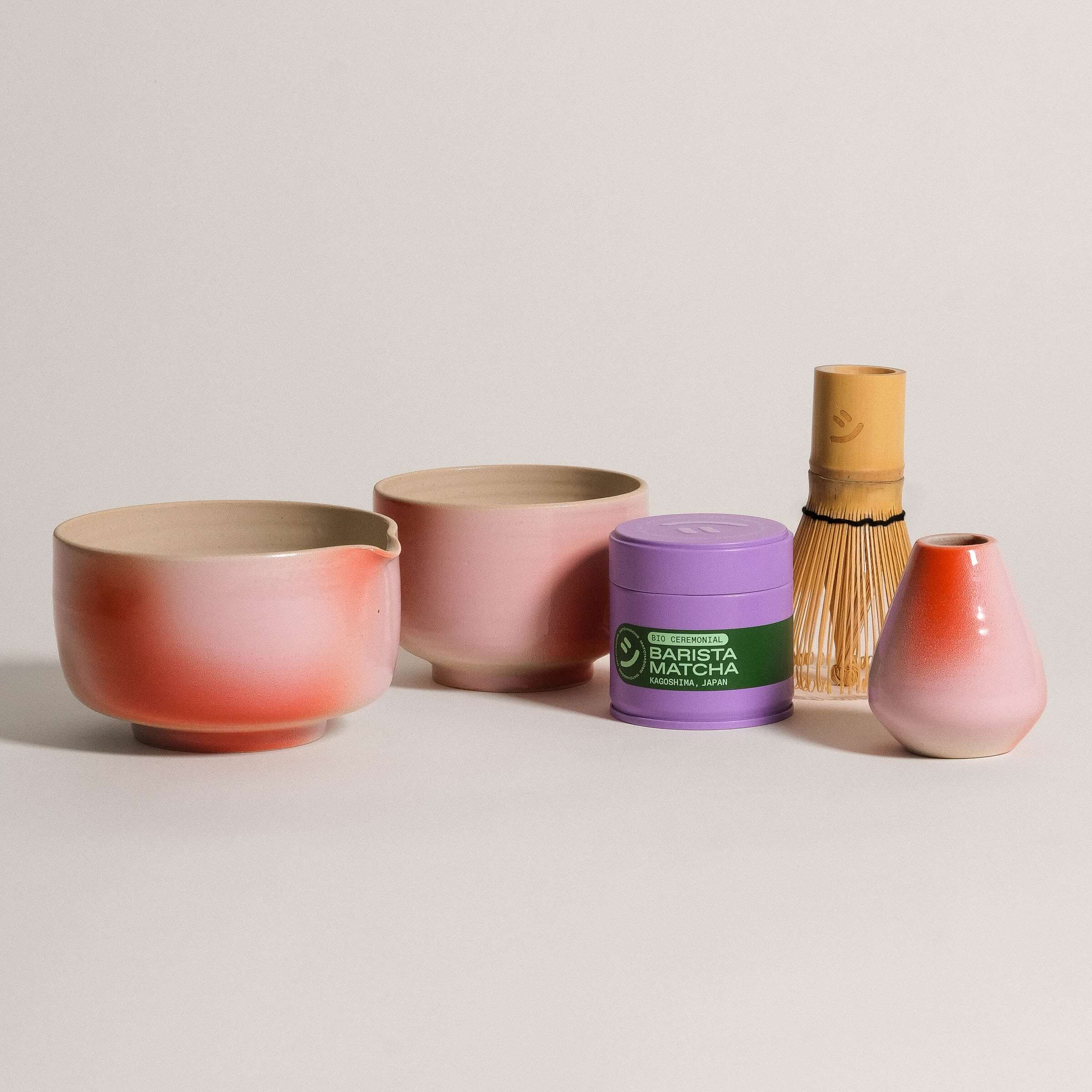 手工制作陶瓷抹茶碗--渐变色