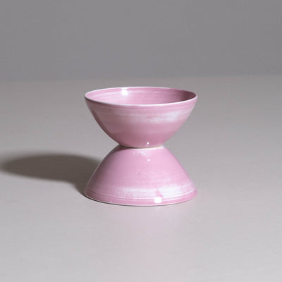 Yun Shape Bowl pink - handgefertigte Frühstücksschale aus Yun Red Glasur, B-GRADE mit unregelmäßiger Glasur.