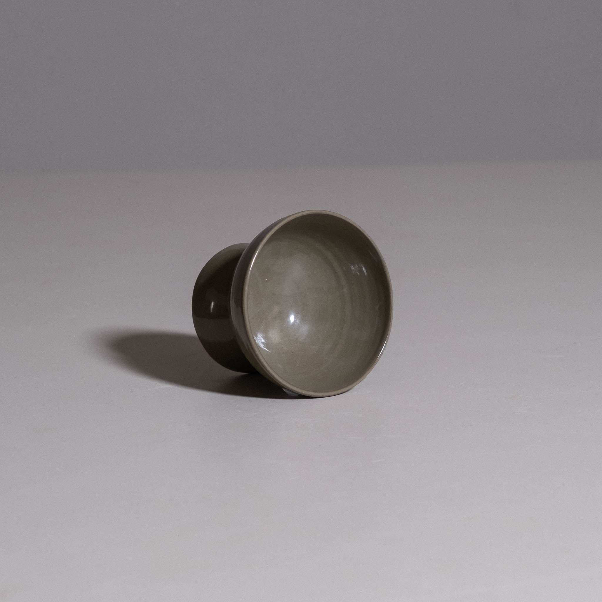 Dessert Dish – Sage made from handmade ceramic showing its muted green glazed surface.
