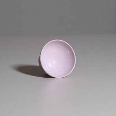 Dessert Dish aus handgemachter Keramik in Rosa, Ansicht von oben.