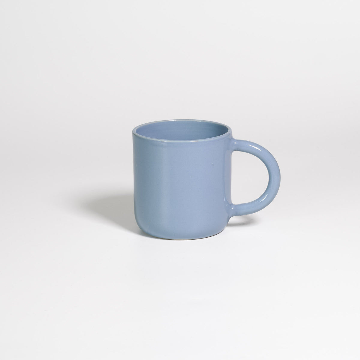Coffee Mug Large Iceblue, handled stoneware mug with glossy ice blue glaze, handle to the right