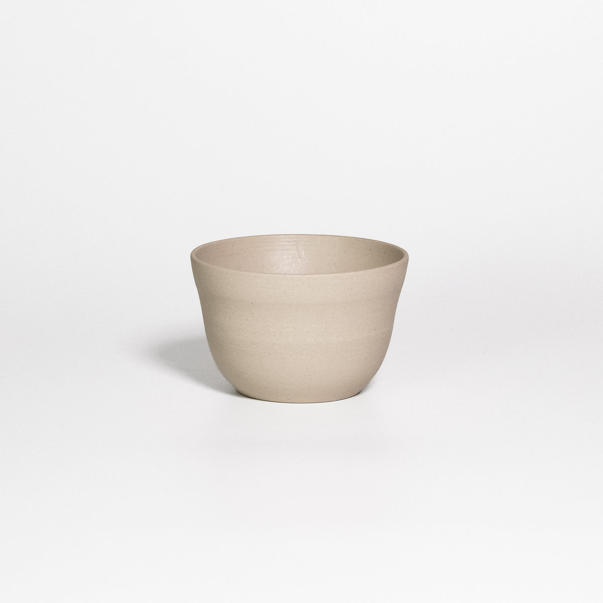 Neo Coffee Cup White Matte, handleless stoneware cup, white matte inside and raw clay outside