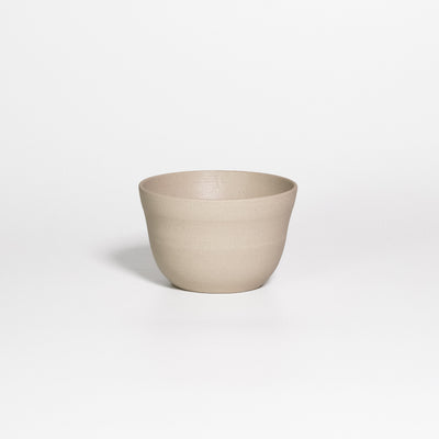 Neo Coffee Cup White Matte, handleless stoneware cup, white matte inside and raw clay outside