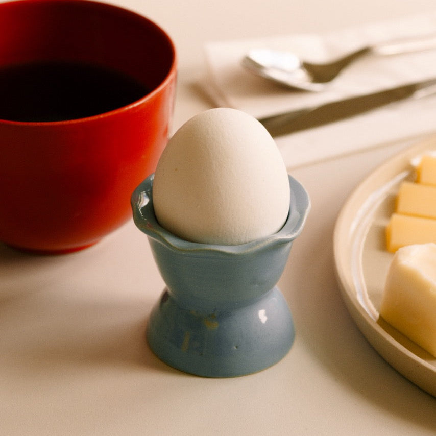 Handmade Stoneware Egg Cup – Egg Cup Iceblue