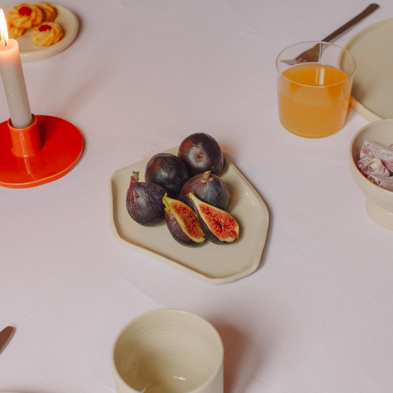 Handgefertigtes Tablett - Creme