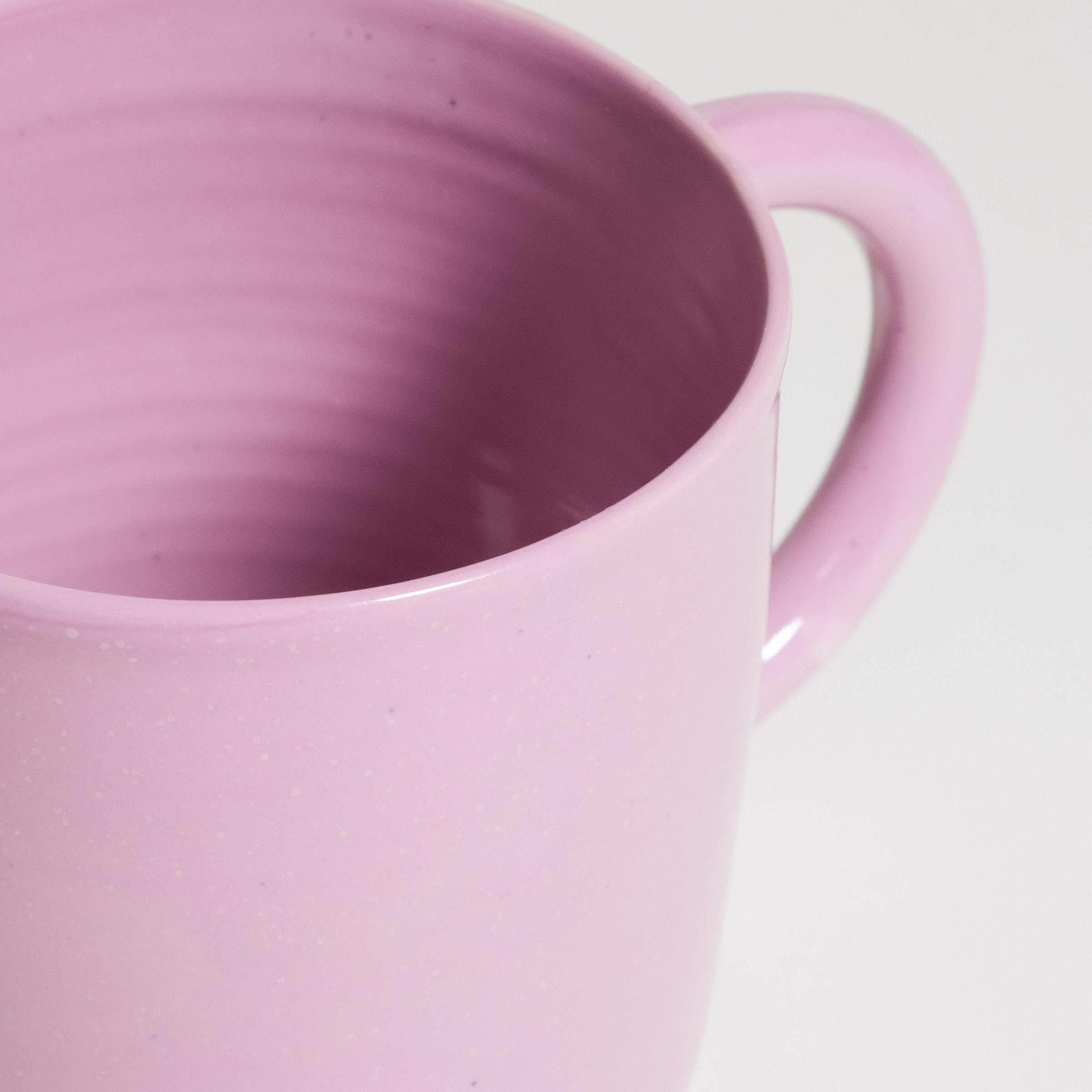 Big Mug – Pink showing a close-up of the glossy interior and handle, perfect for tea and cozy drinks.