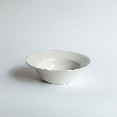 Dinner Bowl – White made from handmade ceramic with a pale white glazed surface.