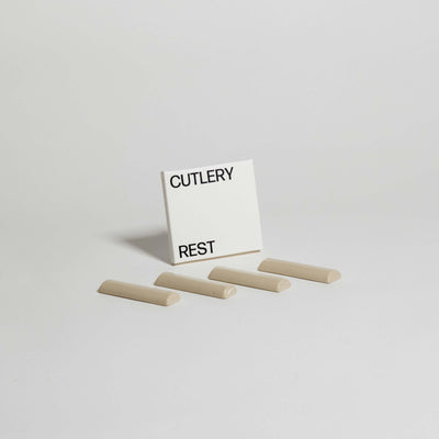 4er Set – Besteck Ablage - Creme, handgefertigte Steingutkeramik zur ordentlichen Ablage von Besteck.