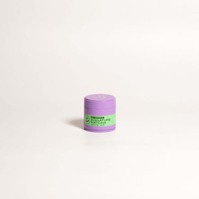 Matcha Set – Classic - Organic Ceremonial Matcha Supreme in a purple container with green label.