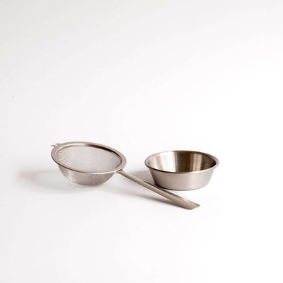 Matcha Sieb mit Untertasse, Edelstahl-Sieb und Schüssel für klumpenfreien Matcha.