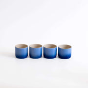 4er Set - Espressobecher - Blauer Verlauf