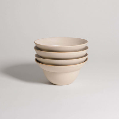 Set of 4 – Neo Bowl - White Matte Keramik Handgemacht in transparentem mattem Glasur-Design.