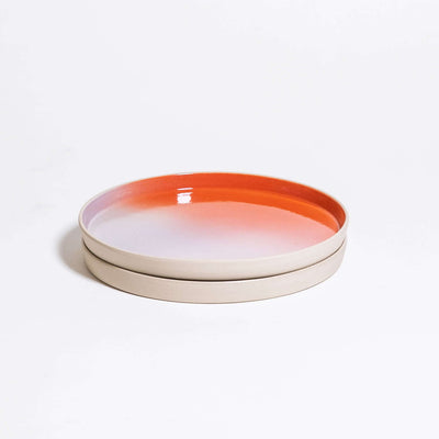 Set of 2 - Breakfast Plate – New Dawn – Zweiseitige Frühstücksteller mit Farbverlauf in Rot, Rosa und Lilac