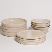 Tableware Set Creme & White Matte - 12 Pieces